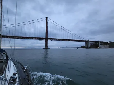 Passing under the Golden Gate Bridge